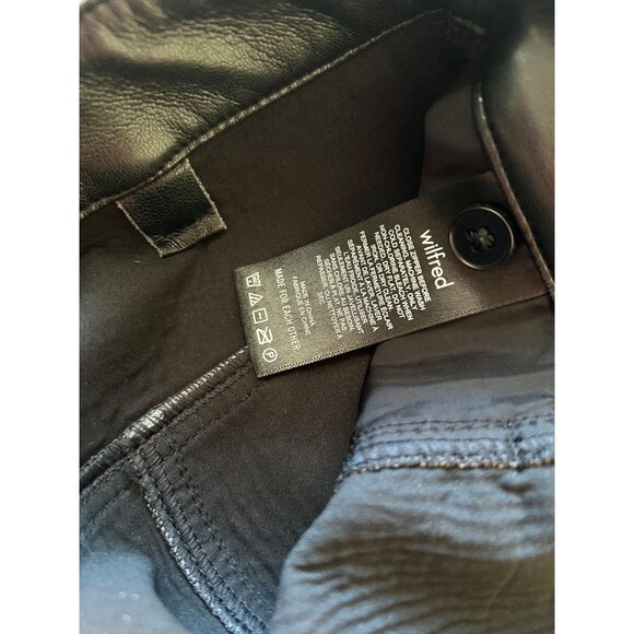 Wilfred Womens Black Faux Leather Pants SZ 10 High-Rise Straight-Leg With Pocket - Picture 9 of 12